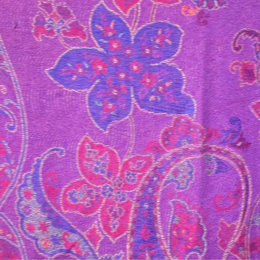 Gift From Jerusalem 100% Cashmere Purple Paisley Scarf/shawl with Fringe